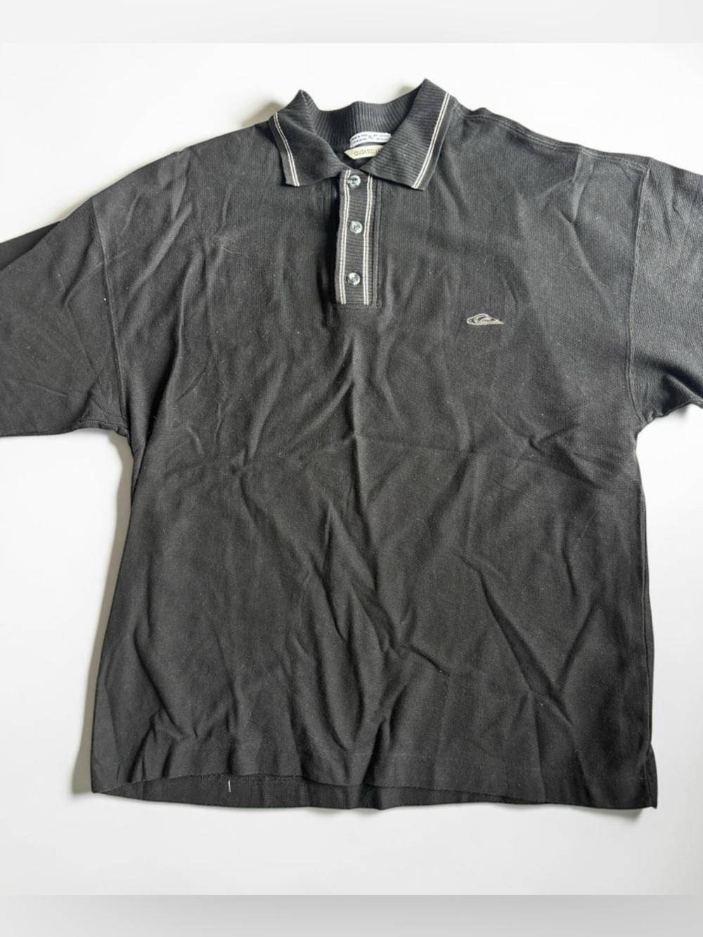 Quiksilver Cotton Polo Shirt Mens XXL Black Short Sleeve Casual